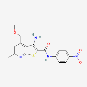 molecular formula C17H16N4O4S B14947952 3-amino-4-(methoxymethyl)-6-methyl-N-(4-nitrophenyl)thieno[2,3-b]pyridine-2-carboxamide 