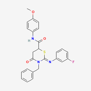 (2Z)-3-benzyl-2-[(3-fluorophenyl)imino]-N-(4-methoxyphenyl)-4-oxo-1,3-thiazinane-6-carboxamide