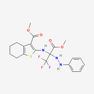 Methyl 2-{[1,1,1-trifluoro-3-methoxy-3-oxo-2-(2-phenylhydrazinyl)propan-2-yl]amino}-4,5,6,7-tetrahydro-1-benzothiophene-3-carboxylate