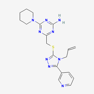 molecular formula C19H23N9S B14947965 4-(piperidin-1-yl)-6-({[4-(prop-2-en-1-yl)-5-(pyridin-3-yl)-4H-1,2,4-triazol-3-yl]sulfanyl}methyl)-1,3,5-triazin-2-amine 