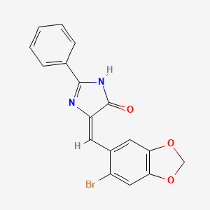 (5E)-5-[(6-bromo-1,3-benzodioxol-5-yl)methylidene]-2-phenyl-3,5-dihydro-4H-imidazol-4-one