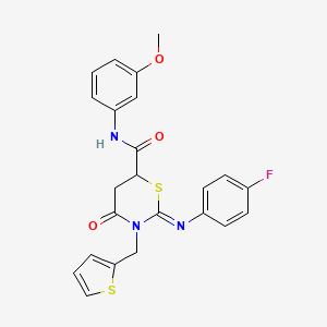 molecular formula C23H20FN3O3S2 B14947998 (2Z)-2-[(4-fluorophenyl)imino]-N-(3-methoxyphenyl)-4-oxo-3-(thiophen-2-ylmethyl)-1,3-thiazinane-6-carboxamide 