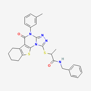 N-benzyl-2-{[4-(3-methylphenyl)-5-oxo-4,5,6,7,8,9-hexahydro[1]benzothieno[3,2-e][1,2,4]triazolo[4,3-a]pyrimidin-1-yl]sulfanyl}propanamide