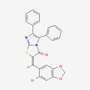 molecular formula C25H15BrN2O3S B14948024 (2E)-2-[(6-bromo-1,3-benzodioxol-5-yl)methylidene]-5,6-diphenylimidazo[2,1-b][1,3]thiazol-3(2H)-one 