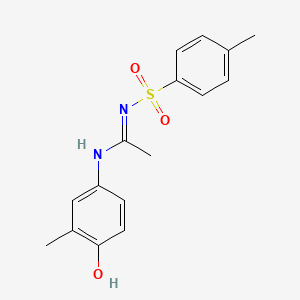 molecular formula C16H18N2O3S B14948040 Benzenesulfonamide, N-[1-(4-hydroxy-3-methylphenylamino)ethylidene]-4-methyl- 