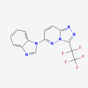 molecular formula C14H7F5N6 B14948062 6-(1H-benzimidazol-1-yl)-3-(pentafluoroethyl)[1,2,4]triazolo[4,3-b]pyridazine 