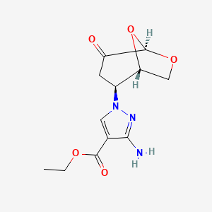 Ethyl 3-amino-1-[(1S,2S,5R)-4-oxo-6,8-dioxabicyclo[3.2.1]oct-2-YL]-1H-pyrazole-4-carboxylate