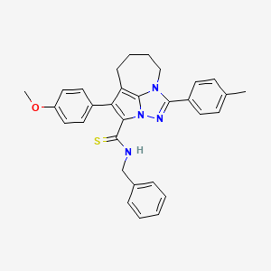 N-benzyl-4-(4-methoxyphenyl)-1-(4-methylphenyl)-5,6,7,8-tetrahydro-2,2a,8a-triazacyclopenta[cd]azulene-3-carbothioamide