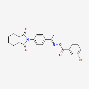 2-{4-[(1E)-N-{[(3-bromophenyl)carbonyl]oxy}ethanimidoyl]phenyl}hexahydro-1H-isoindole-1,3(2H)-dione