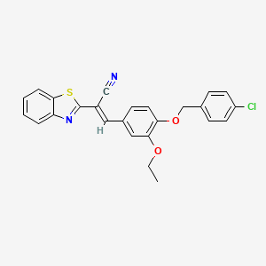 (2E)-2-(1,3-benzothiazol-2-yl)-3-{4-[(4-chlorobenzyl)oxy]-3-ethoxyphenyl}prop-2-enenitrile