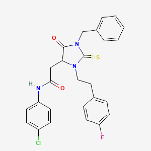 molecular formula C26H23ClFN3O2S B14948156 2-{1-benzyl-3-[2-(4-fluorophenyl)ethyl]-5-oxo-2-thioxoimidazolidin-4-yl}-N-(4-chlorophenyl)acetamide 