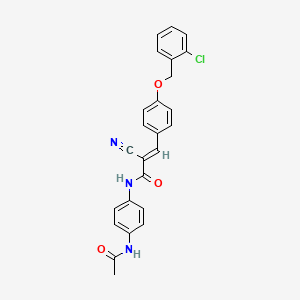 molecular formula C25H20ClN3O3 B14948164 (2E)-N-[4-(acetylamino)phenyl]-3-{4-[(2-chlorobenzyl)oxy]phenyl}-2-cyanoprop-2-enamide 