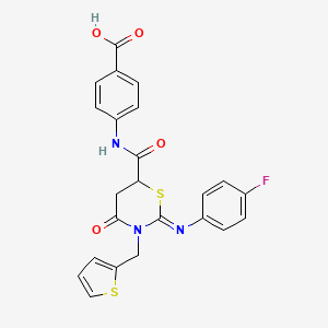 4-({[(2Z)-2-[(4-fluorophenyl)imino]-4-oxo-3-(thiophen-2-ylmethyl)-1,3-thiazinan-6-yl]carbonyl}amino)benzoic acid