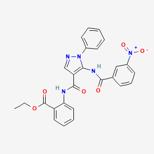 ethyl 2-{[(5-{[(3-nitrophenyl)carbonyl]amino}-1-phenyl-1H-pyrazol-4-yl)carbonyl]amino}benzoate