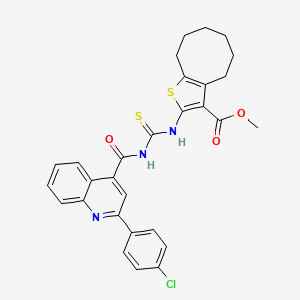 Methyl 2-[({[2-(4-chlorophenyl)quinolin-4-yl]carbonyl}carbamothioyl)amino]-4,5,6,7,8,9-hexahydrocycloocta[b]thiophene-3-carboxylate