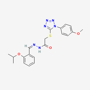 molecular formula C20H22N6O3S B14948237 2-{[1-(4-methoxyphenyl)-1H-tetrazol-5-yl]sulfanyl}-N'-{(Z)-[2-(propan-2-yloxy)phenyl]methylidene}acetohydrazide 