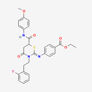 molecular formula C29H28FN3O5S B14948241 ethyl 4-({(2Z)-3-[2-(2-fluorophenyl)ethyl]-6-[(4-methoxyphenyl)carbamoyl]-4-oxo-1,3-thiazinan-2-ylidene}amino)benzoate 