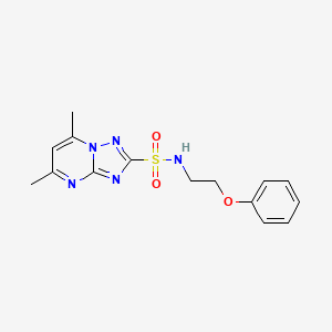 molecular formula C15H17N5O3S B14948246 5,7-dimethyl-N-(2-phenoxyethyl)[1,2,4]triazolo[1,5-a]pyrimidine-2-sulfonamide 