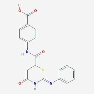 4-({[(2Z)-4-oxo-2-(phenylimino)-1,3-thiazinan-6-yl]carbonyl}amino)benzoic acid