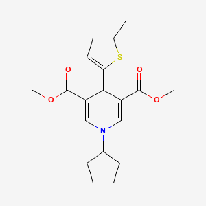 Dimethyl 1-cyclopentyl-4-(5-methylthiophen-2-yl)-1,4-dihydropyridine-3,5-dicarboxylate