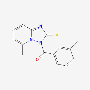 molecular formula C15H13N3OS B14948299 (5-Methyl-2-thioxo-2H-[1,2,4]triazolo[1,5-a]pyridin-3-yl)-m-tolyl-methanone 