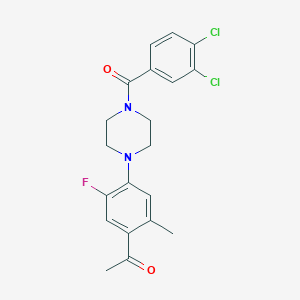 1-(4-{4-[(3,4-Dichlorophenyl)carbonyl]piperazin-1-yl}-5-fluoro-2-methylphenyl)ethanone