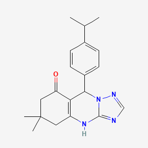 6,6-dimethyl-9-[4-(propan-2-yl)phenyl]-5,6,7,9-tetrahydro[1,2,4]triazolo[5,1-b]quinazolin-8(4H)-one