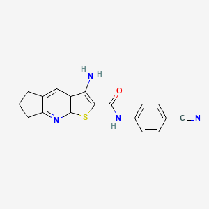 molecular formula C18H14N4OS B14948327 3-amino-N-(4-cyanophenyl)-6,7-dihydro-5H-cyclopenta[b]thieno[3,2-e]pyridine-2-carboxamide 