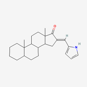 molecular formula C24H33NO B14948338 (16E)-16-(1H-pyrrol-2-ylmethylidene)androstan-17-one 