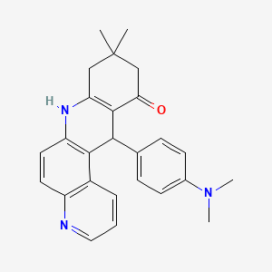 molecular formula C26H27N3O B14948341 12-[4-(dimethylamino)phenyl]-9,9-dimethyl-8,9,10,12-tetrahydrobenzo[b][4,7]phenanthrolin-11(7H)-one 