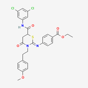 ethyl 4-({(2Z)-6-[(3,5-dichlorophenyl)carbamoyl]-3-[2-(4-methoxyphenyl)ethyl]-4-oxo-1,3-thiazinan-2-ylidene}amino)benzoate