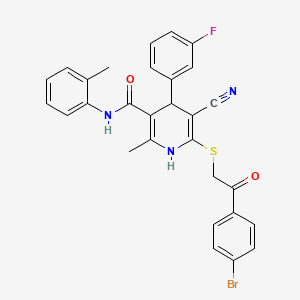 6-{[2-(4-bromophenyl)-2-oxoethyl]sulfanyl}-5-cyano-4-(3-fluorophenyl)-2-methyl-N-(2-methylphenyl)-1,4-dihydropyridine-3-carboxamide