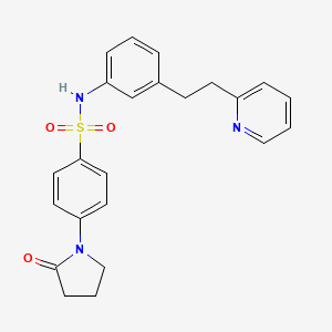 molecular formula C23H23N3O3S B14948401 4-(2-oxopyrrolidin-1-yl)-N-{3-[2-(pyridin-2-yl)ethyl]phenyl}benzenesulfonamide 