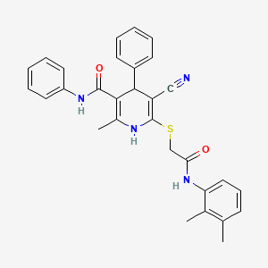 molecular formula C30H28N4O2S B14948419 5-cyano-6-({2-[(2,3-dimethylphenyl)amino]-2-oxoethyl}sulfanyl)-2-methyl-N,4-diphenyl-1,4-dihydropyridine-3-carboxamide 