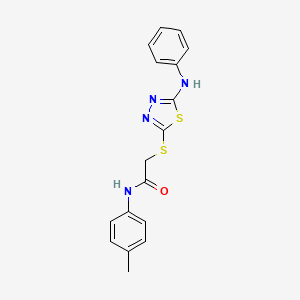 2-[(5-anilino-1,3,4-thiadiazol-2-yl)sulfanyl]-N-(4-methylphenyl)acetamide