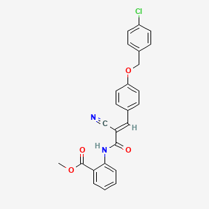 molecular formula C25H19ClN2O4 B14948475 methyl 2-{[(2E)-3-{4-[(4-chlorobenzyl)oxy]phenyl}-2-cyanoprop-2-enoyl]amino}benzoate 