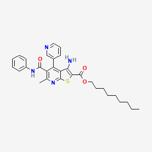 molecular formula C30H34N4O3S B14948487 Nonyl 3-amino-6-methyl-5-(phenylcarbamoyl)-4-(pyridin-3-yl)thieno[2,3-b]pyridine-2-carboxylate 