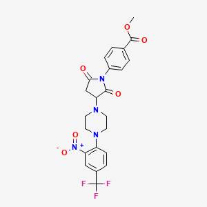 Methyl 4-(3-{4-[2-nitro-4-(trifluoromethyl)phenyl]piperazin-1-yl}-2,5-dioxopyrrolidin-1-yl)benzoate