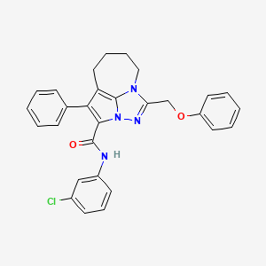 N-(3-chlorophenyl)-1-(phenoxymethyl)-4-phenyl-5,6,7,8-tetrahydro-2,2a,8a-triazacyclopenta[cd]azulene-3-carboxamide