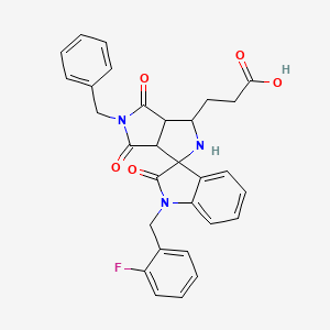 3-[5'-benzyl-1-(2-fluorobenzyl)-2,4',6'-trioxo-1,2,3',3a',4',5',6',6a'-octahydro-2'H-spiro[indole-3,1'-pyrrolo[3,4-c]pyrrol]-3'-yl]propanoic acid