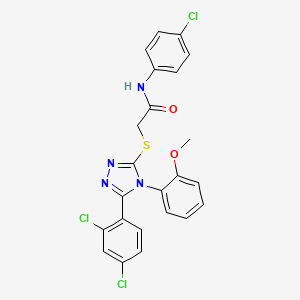 molecular formula C23H17Cl3N4O2S B14948529 N-(4-chlorophenyl)-2-{[5-(2,4-dichlorophenyl)-4-(2-methoxyphenyl)-4H-1,2,4-triazol-3-yl]sulfanyl}acetamide 