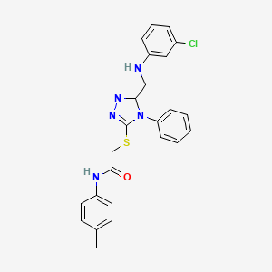 2-[(5-{[(3-chlorophenyl)amino]methyl}-4-phenyl-4H-1,2,4-triazol-3-yl)sulfanyl]-N-(4-methylphenyl)acetamide