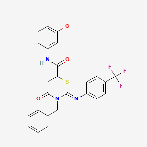 molecular formula C26H22F3N3O3S B14948548 (2Z)-3-benzyl-N-(3-methoxyphenyl)-4-oxo-2-{[4-(trifluoromethyl)phenyl]imino}-1,3-thiazinane-6-carboxamide 