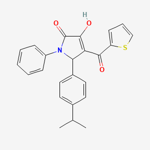 molecular formula C24H21NO3S B14948555 3-hydroxy-1-phenyl-5-[4-(propan-2-yl)phenyl]-4-(thiophen-2-ylcarbonyl)-1,5-dihydro-2H-pyrrol-2-one 