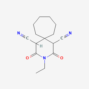 molecular formula C15H19N3O2 B14948560 3-Ethyl-2,4-dioxo-3-azaspiro[5.6]dodecane-1,5-dicarbonitrile 