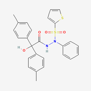 2-hydroxy-2,2-bis(4-methylphenyl)-N'-phenyl-N'-(thiophen-2-ylsulfonyl)acetohydrazide