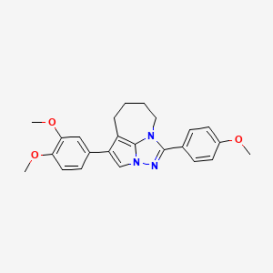 molecular formula C24H25N3O3 B14948580 4-(3,4-Dimethoxyphenyl)-1-(4-methoxyphenyl)-5,6,7,8-tetrahydro-2,2a,8a-triazacyclopenta[cd]azulene 