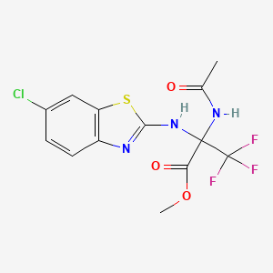 Methyl 2-(acetylamino)-2-[(6-chloro-1,3-benzothiazol-2-YL)amino]-3,3,3-trifluoropropanoate