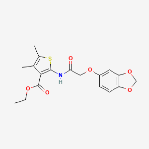 molecular formula C18H19NO6S B14948612 Ethyl 2-{[(1,3-benzodioxol-5-yloxy)acetyl]amino}-4,5-dimethylthiophene-3-carboxylate 