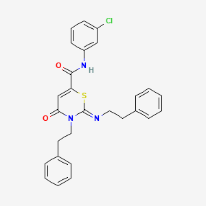 molecular formula C27H24ClN3O2S B14948631 (2Z)-N-(3-chlorophenyl)-4-oxo-3-(2-phenylethyl)-2-[(2-phenylethyl)imino]-3,4-dihydro-2H-1,3-thiazine-6-carboxamide 